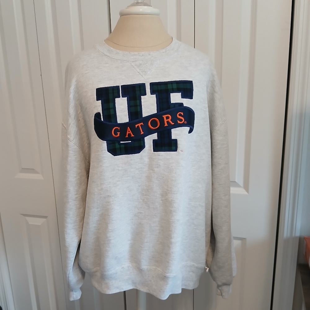 Vintage 1990s 90s Russell Athletic Large UF Gators Gray Sweatshirt Mens Womens